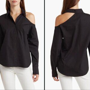 EUC RDI Brooklyn Single Cold Shoulder Button-Down Shirt